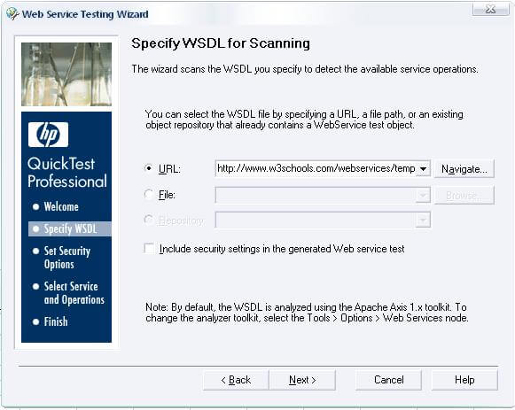 Web Service Testing Wizard