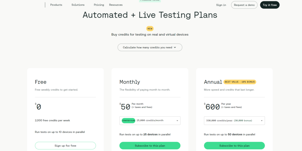 sauce labs Ipricing