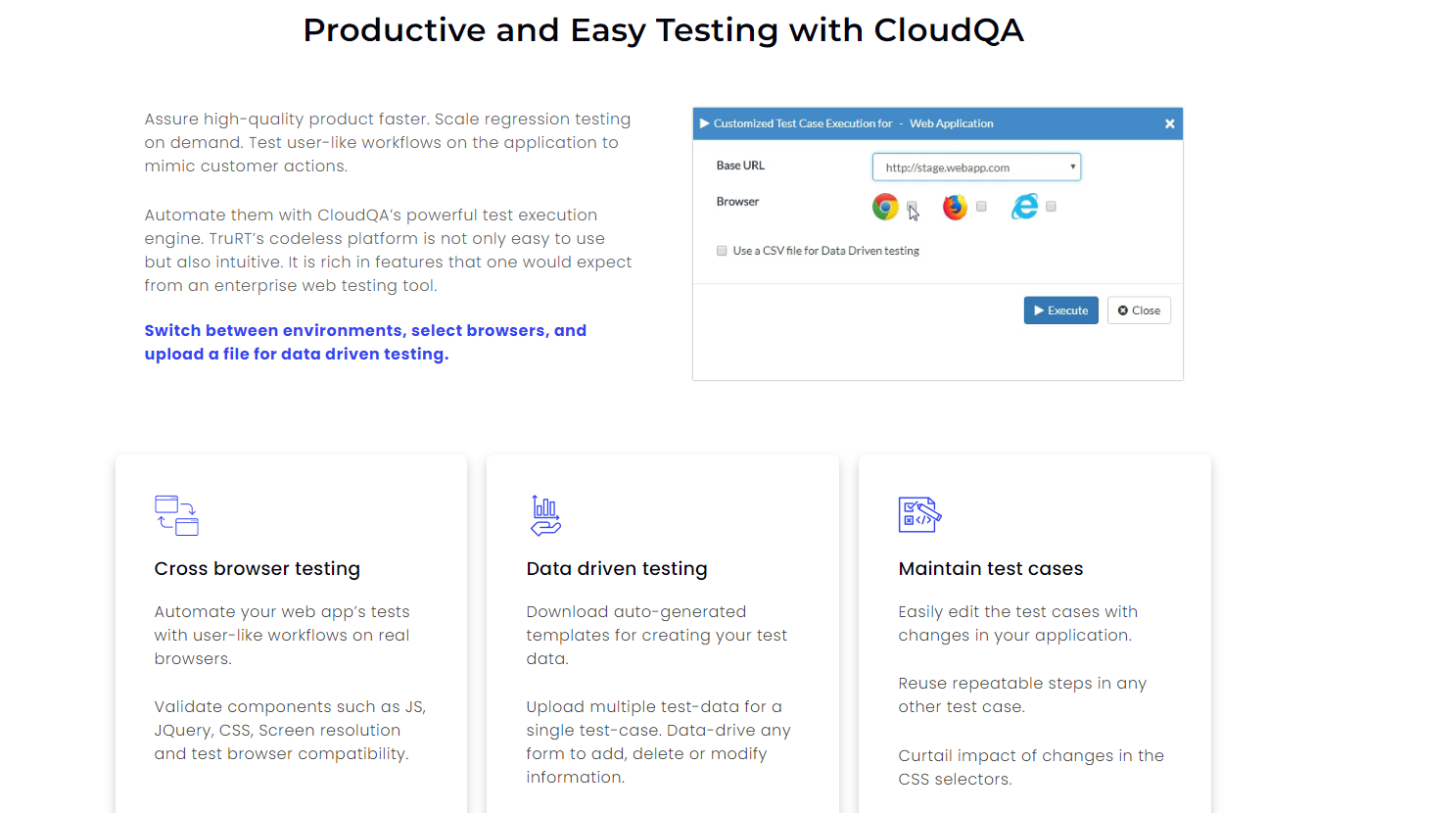 Cloud QA feature