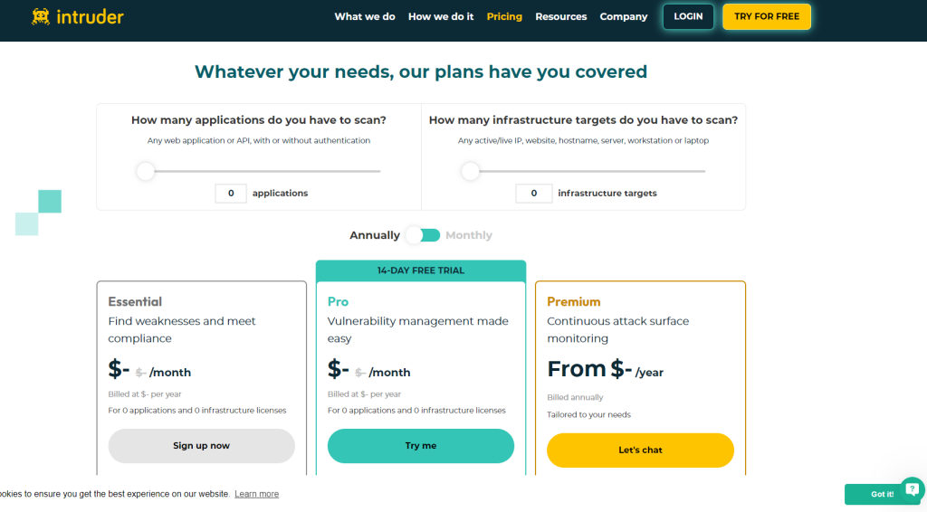 intruder vulnerability scanner pricing