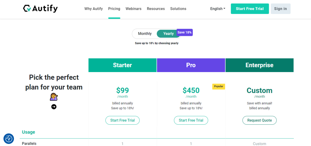 Autify pricing