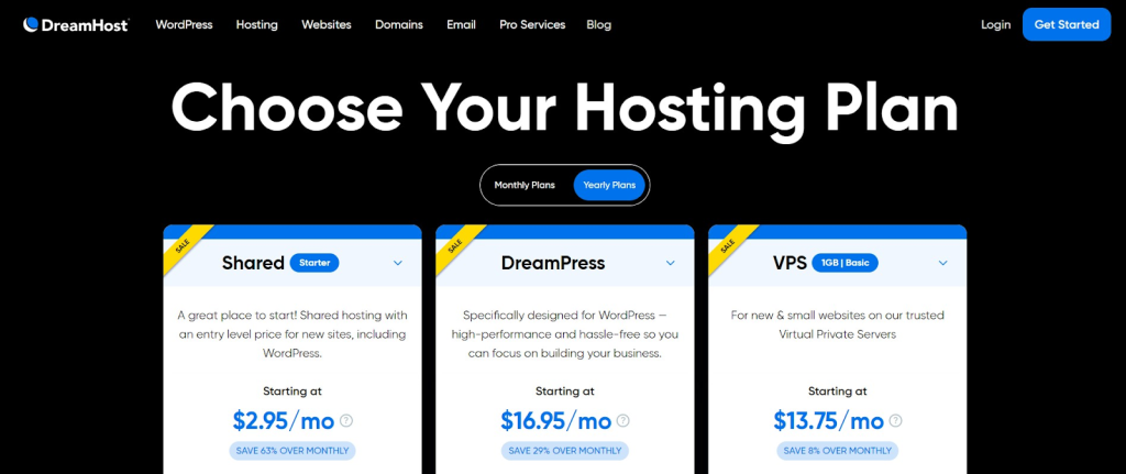 DreamHost pricing